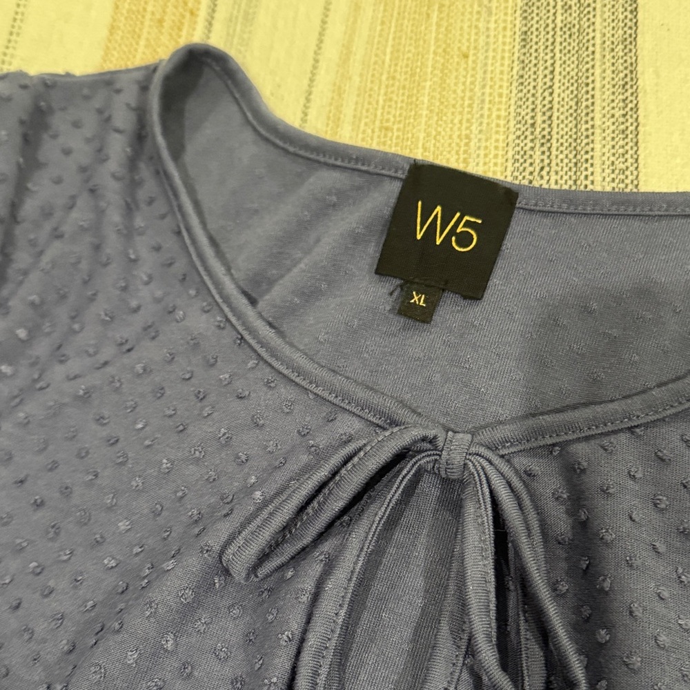W5 by Anthropology Women's blue Blouse with Tie Detail